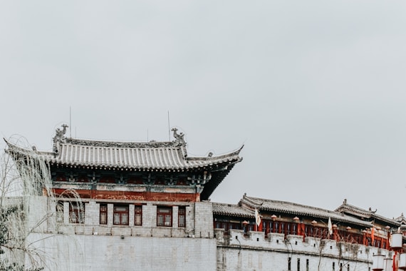 white and orange painted temple